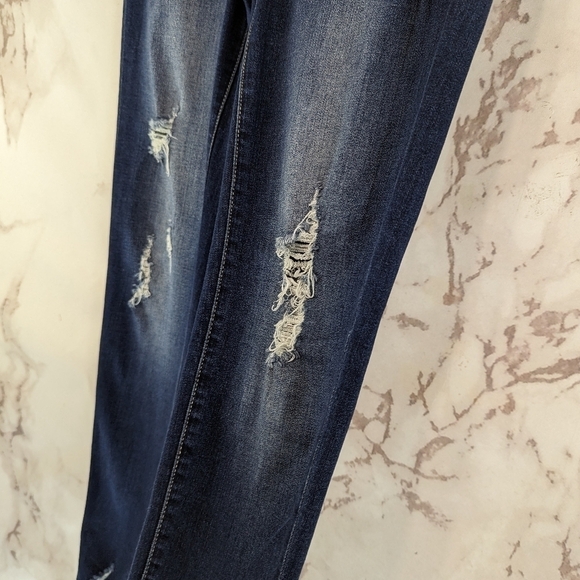 KanCan Jeans Womens 27 Exposed Button Fly High Skinny Chewed Frayed Distressed - Picture 10 of 13